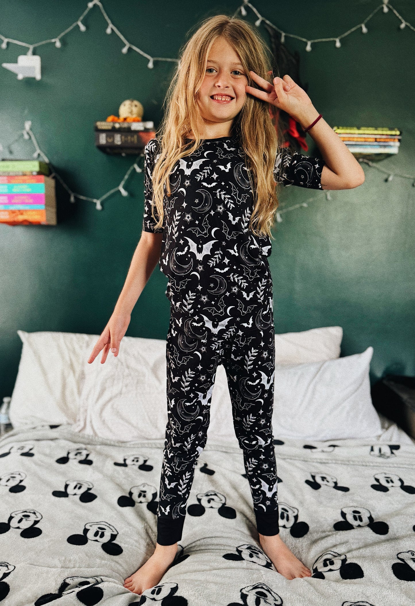 Midnight Bats 2-piece Bamboo Pajamas