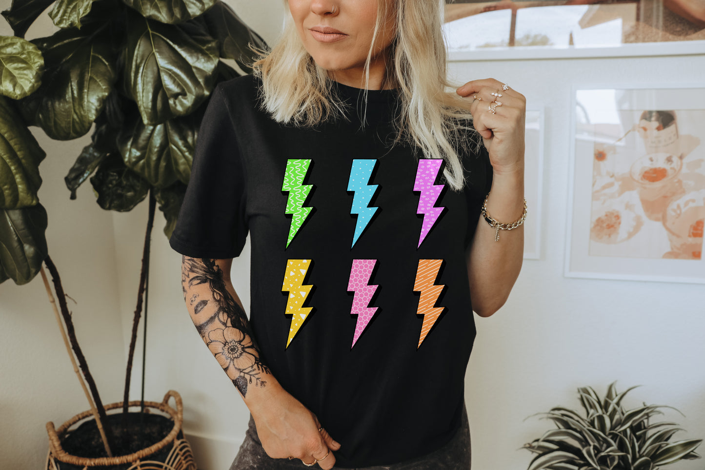 Lightning Bolts V-Neck