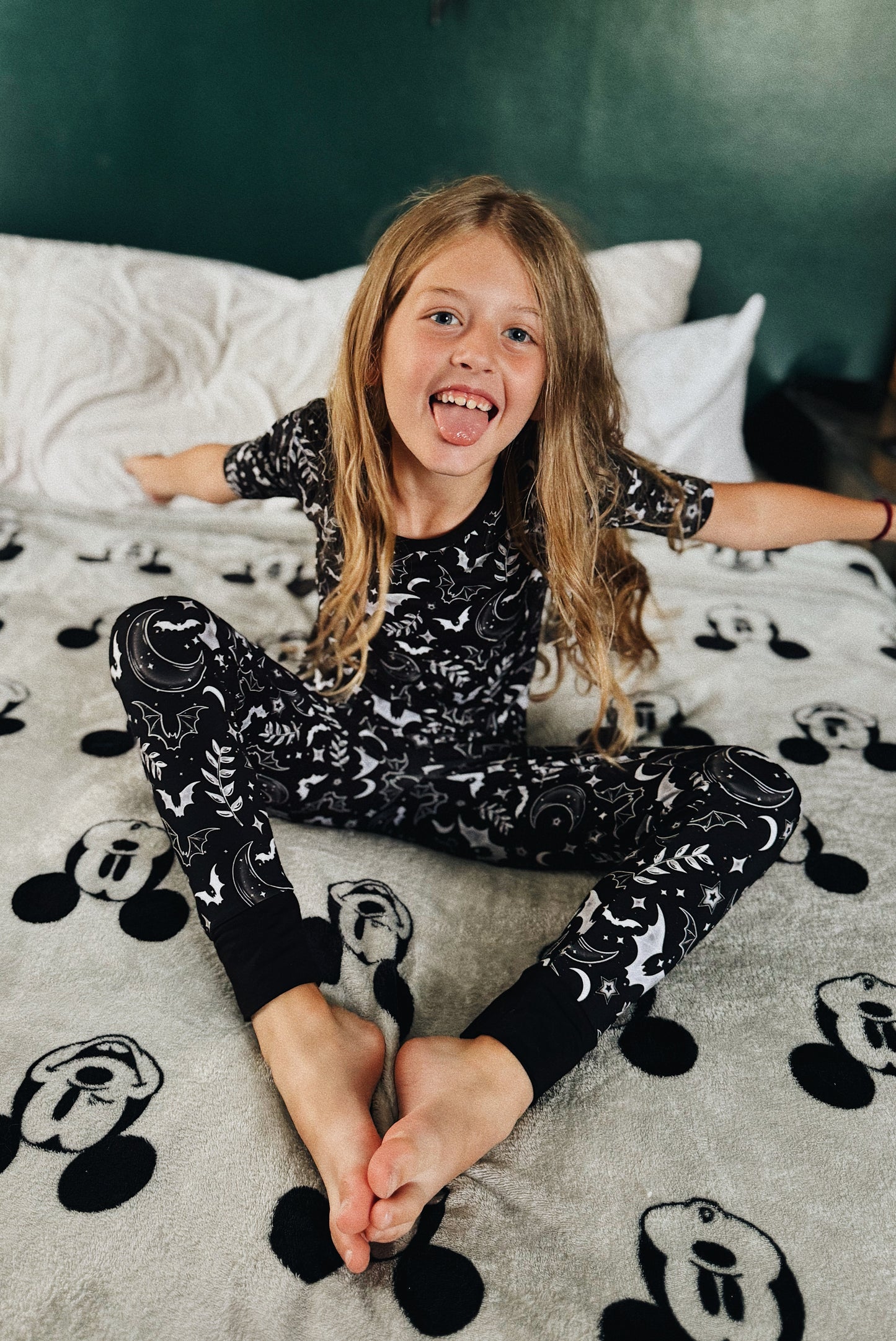 Midnight Bats 2-piece Bamboo Pajamas