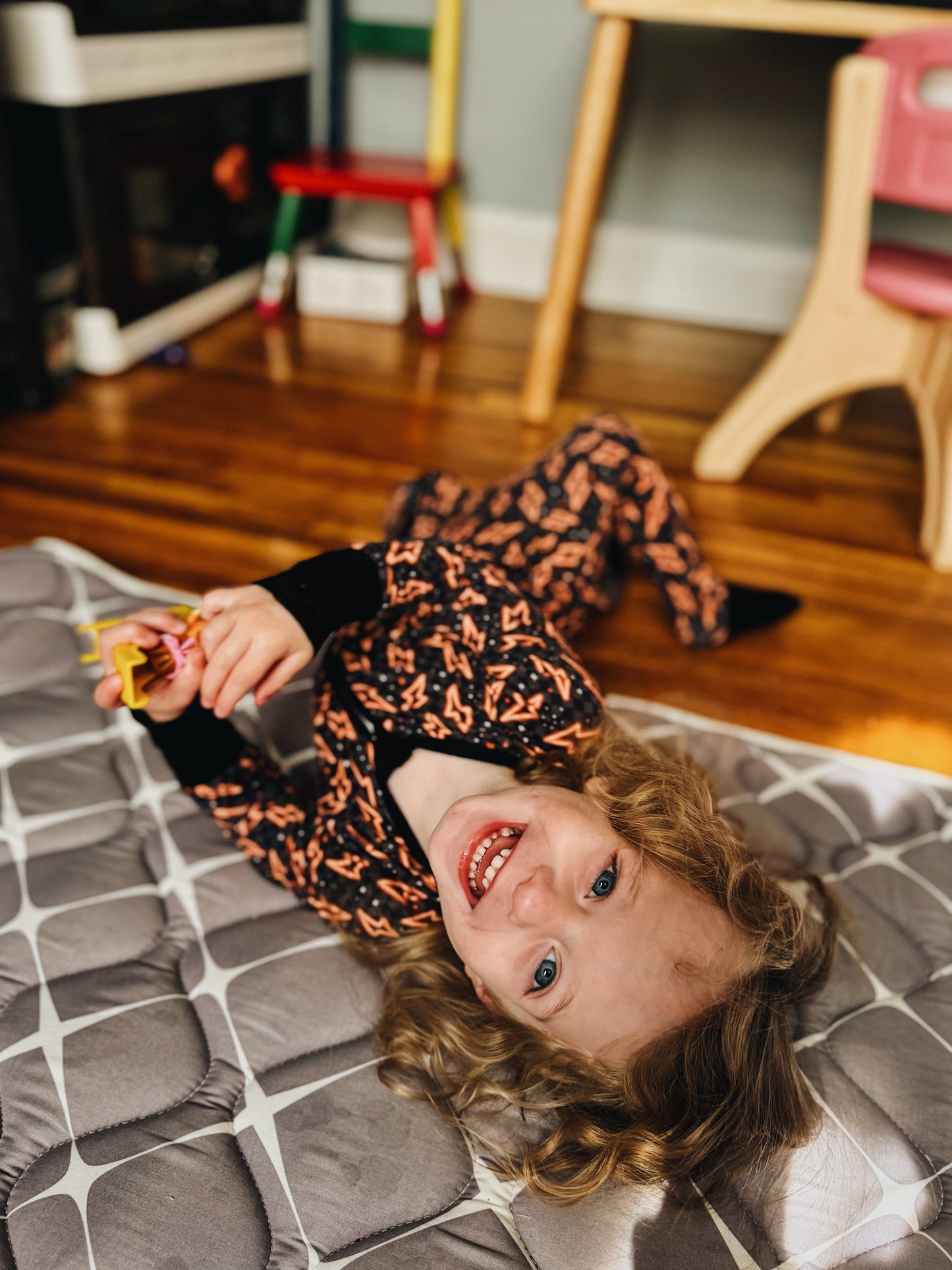 Orange Lighting Bolt Bamboo Pajamas