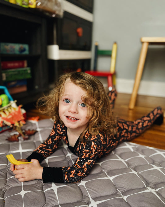 Orange Lighting Bolt Bamboo Pajamas