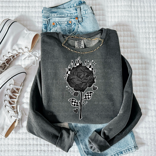 Checkered Black Rose