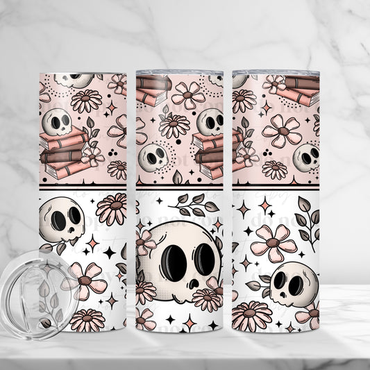 Cute Skellie Book Stack - 20 oz Duo Tumbler