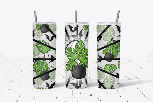 "Focus on Growing" Monstera & Bat - 20 oz Duo Tumbler