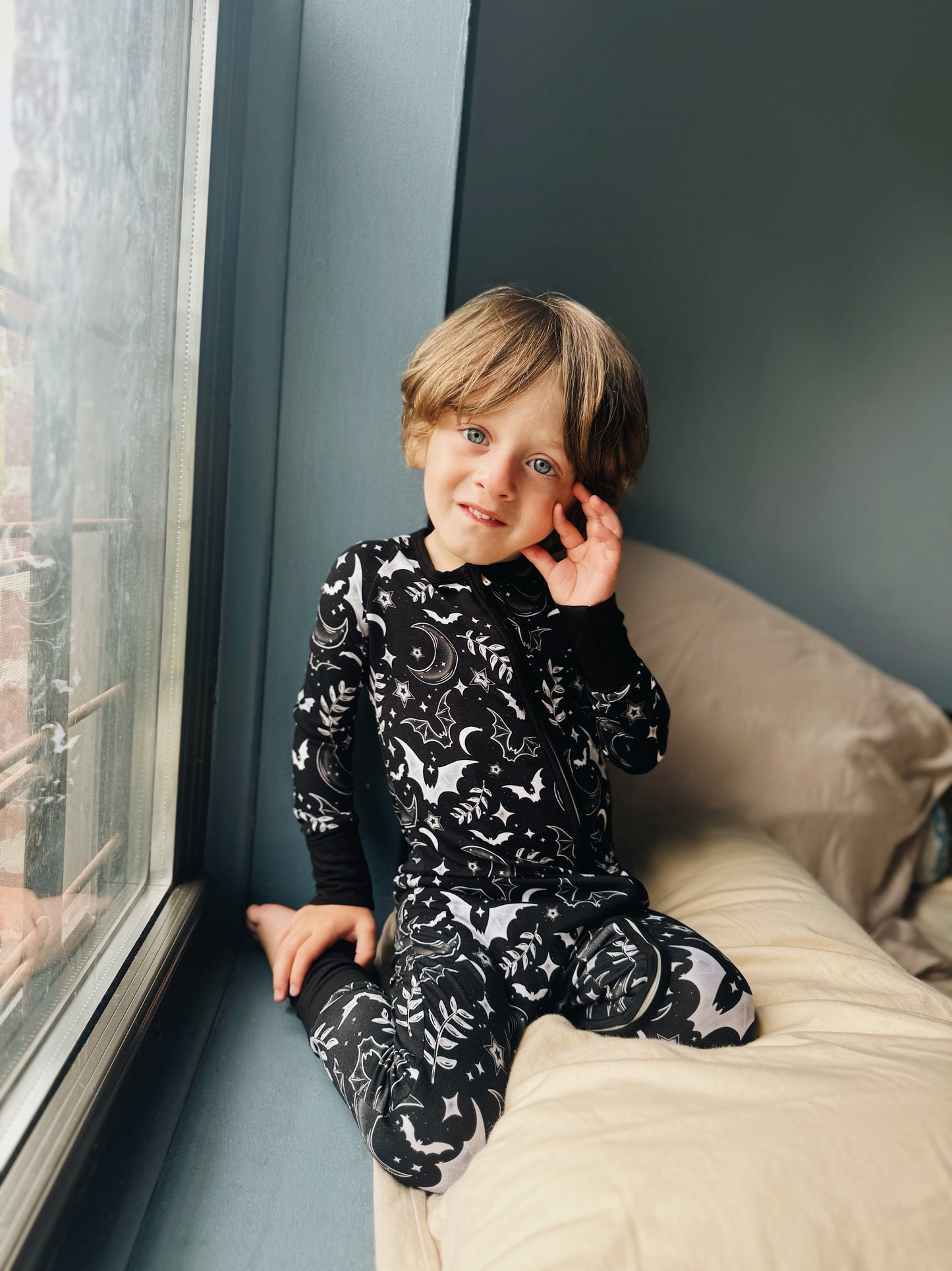 Midnight Bats Bamboo Romper
