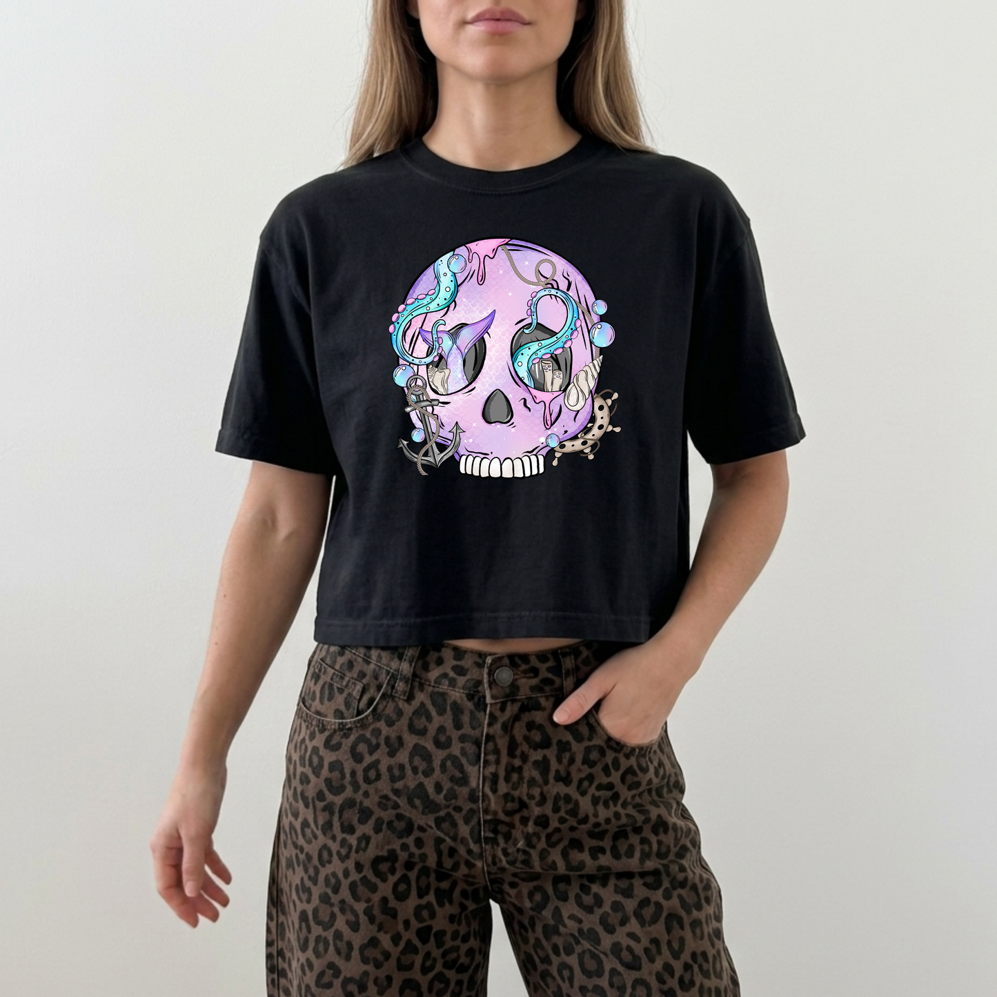 Mermaid Skellie Cropped Tee
